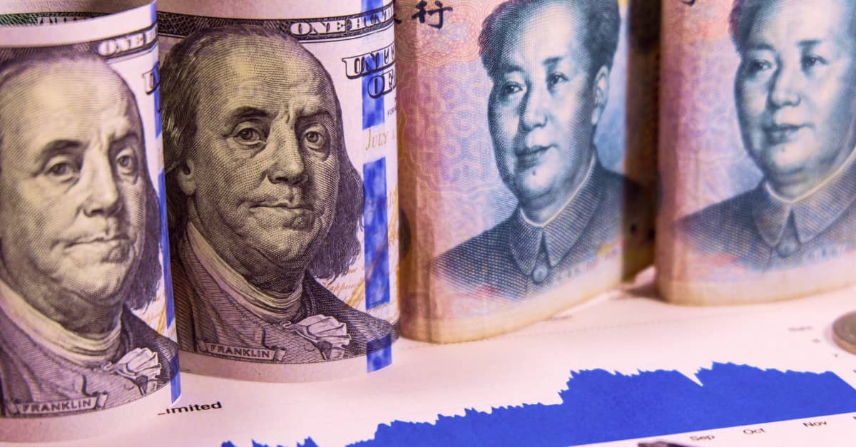 Analyze the performance of the US dollar pair against the Chinese yuan